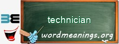 WordMeaning blackboard for technician